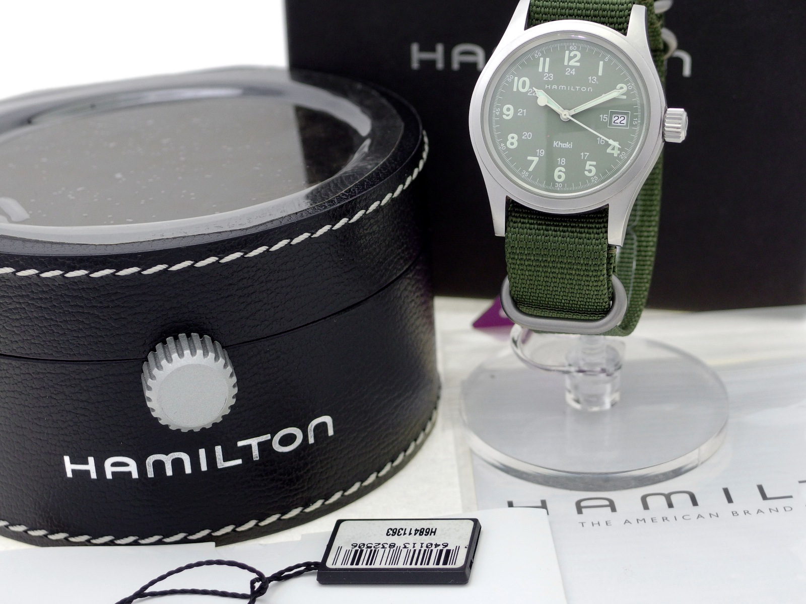 ハミルトン カーキ 38mm H68411363 グリーン文字盤 クオーツ USED Hamilton