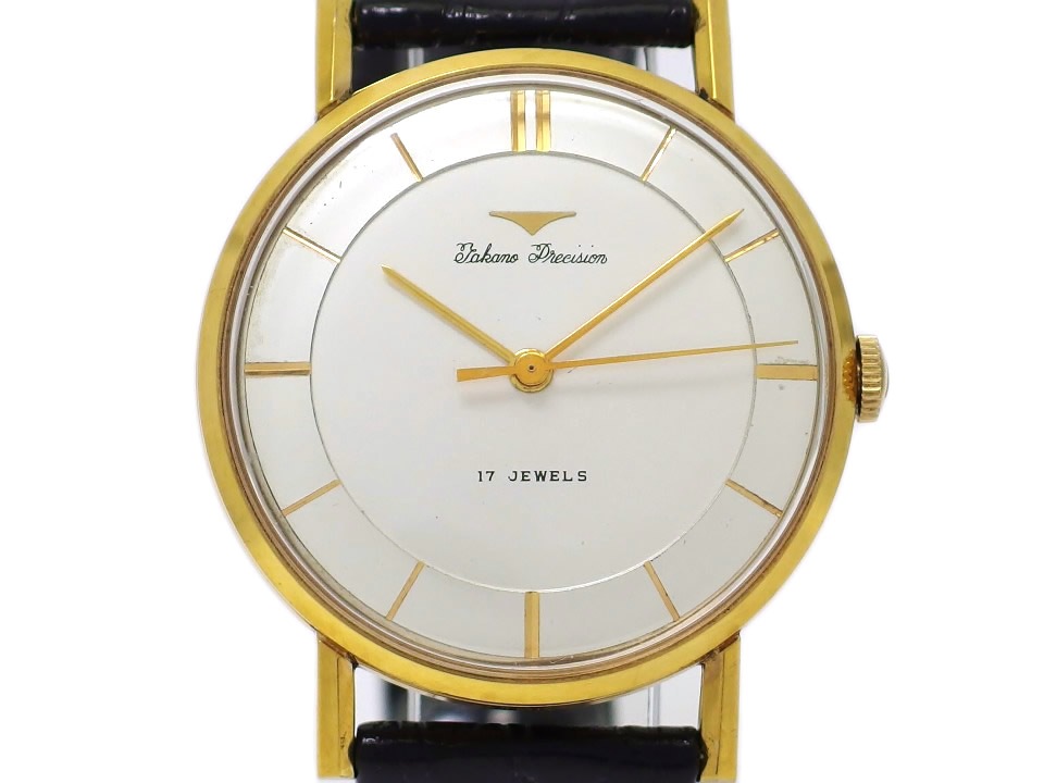 タカノ プレシジョン Ref.14023 金メッキケース 段付き文字盤 純正尾錠