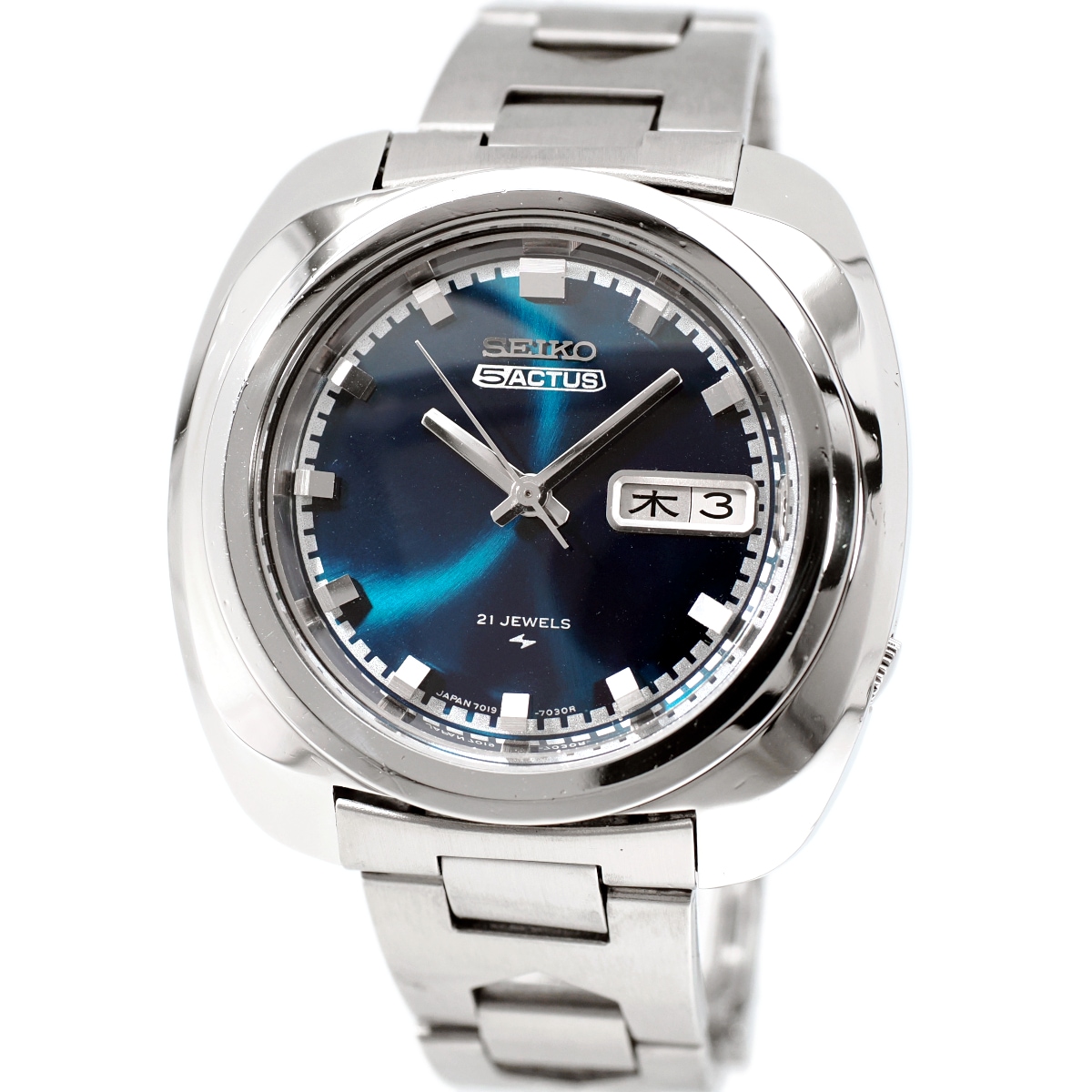 セイコー 5アクタス 7019-7010 青文字盤 自動巻 OH済 昭和44年/1969