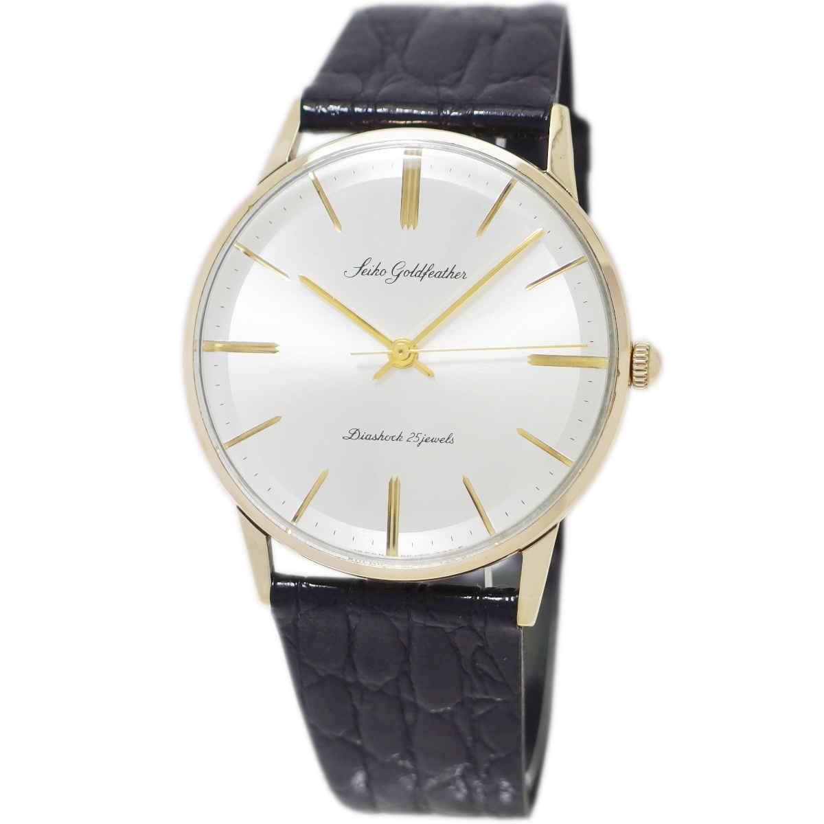 セイコー ゴールドフェザー J15002E 14金張り 25石 手巻 OH済 昭和36年/