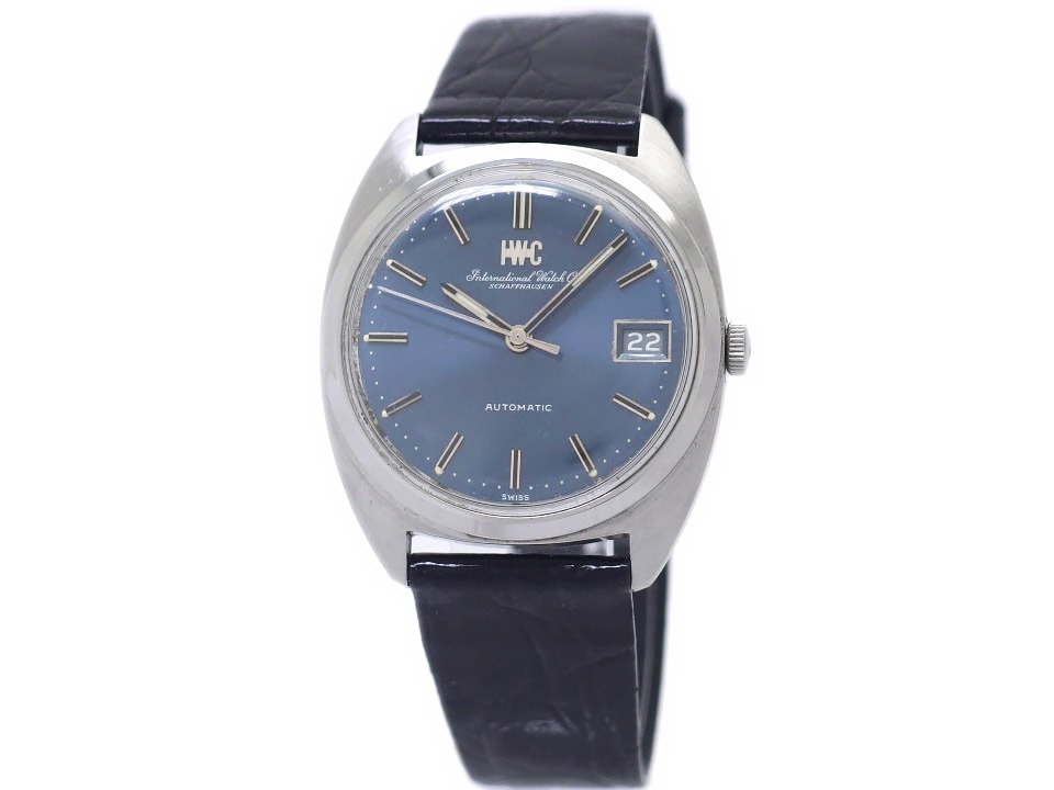 IWC Ref.1827 デイト トノー型ケース ブルー文字盤 純正尾錠 Cal.8541B