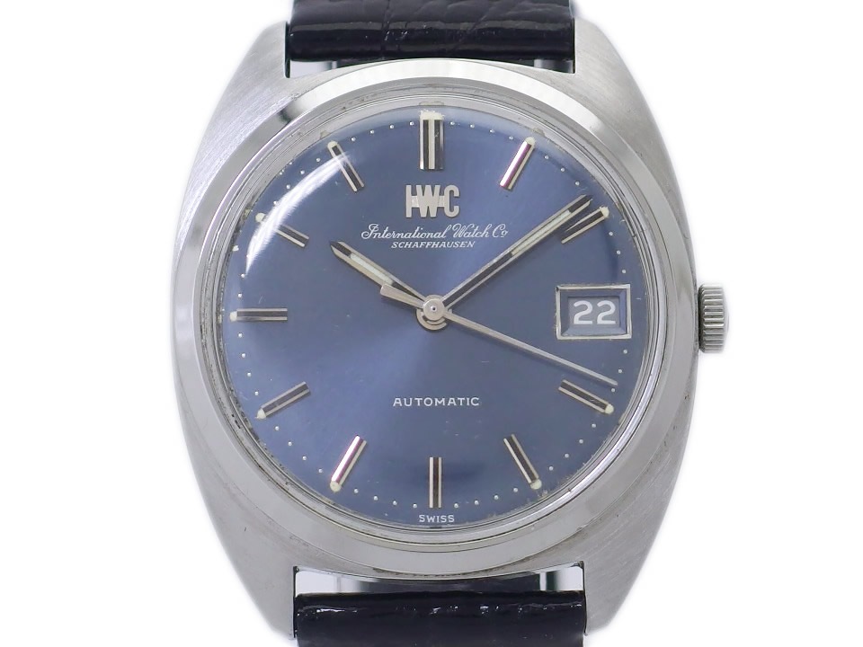 IWC Ref.1827 デイト トノー型ケース ブルー文字盤 純正尾錠 Cal.8541B