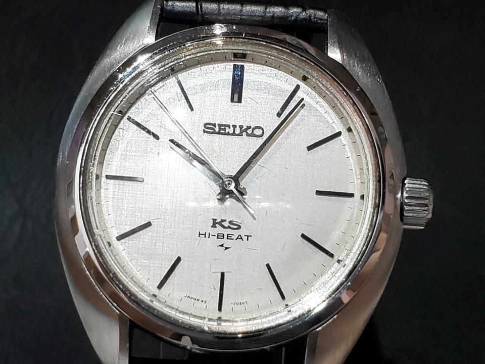 キングセイコー 45-7010 絹目文字盤 ノンデイト ハイビート 手巻 OH済