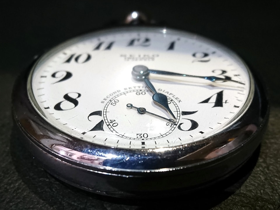 セイコー プレシジョン 懐中時計 青針 15石手巻 OH済 昭和41年製 Seiko