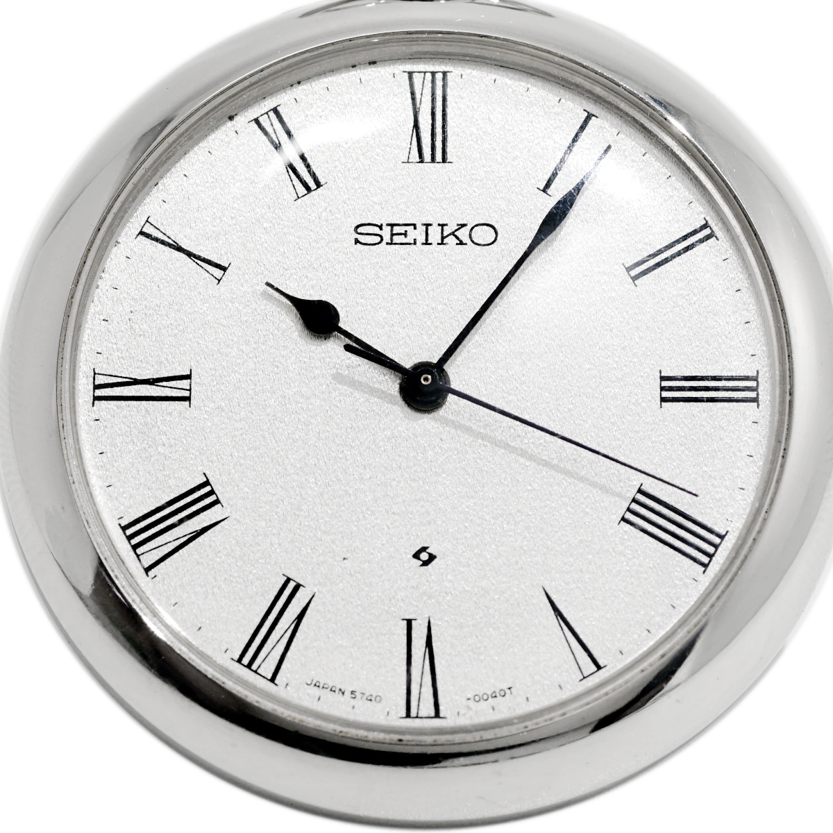 セイコー 懐中時計 5740-0080 ステンレス SEIKO革カバー付 10振動