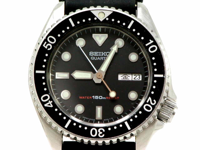 希少！セイコー ダイバー クオーツ 黒文字盤 1982年製 ボーイズ 6458-6000