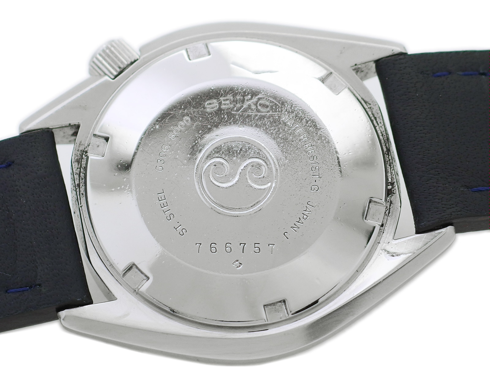 セイコー シルバーウェーブ 6306-8000 紺文字盤 新品ガラス 自動巻 OH