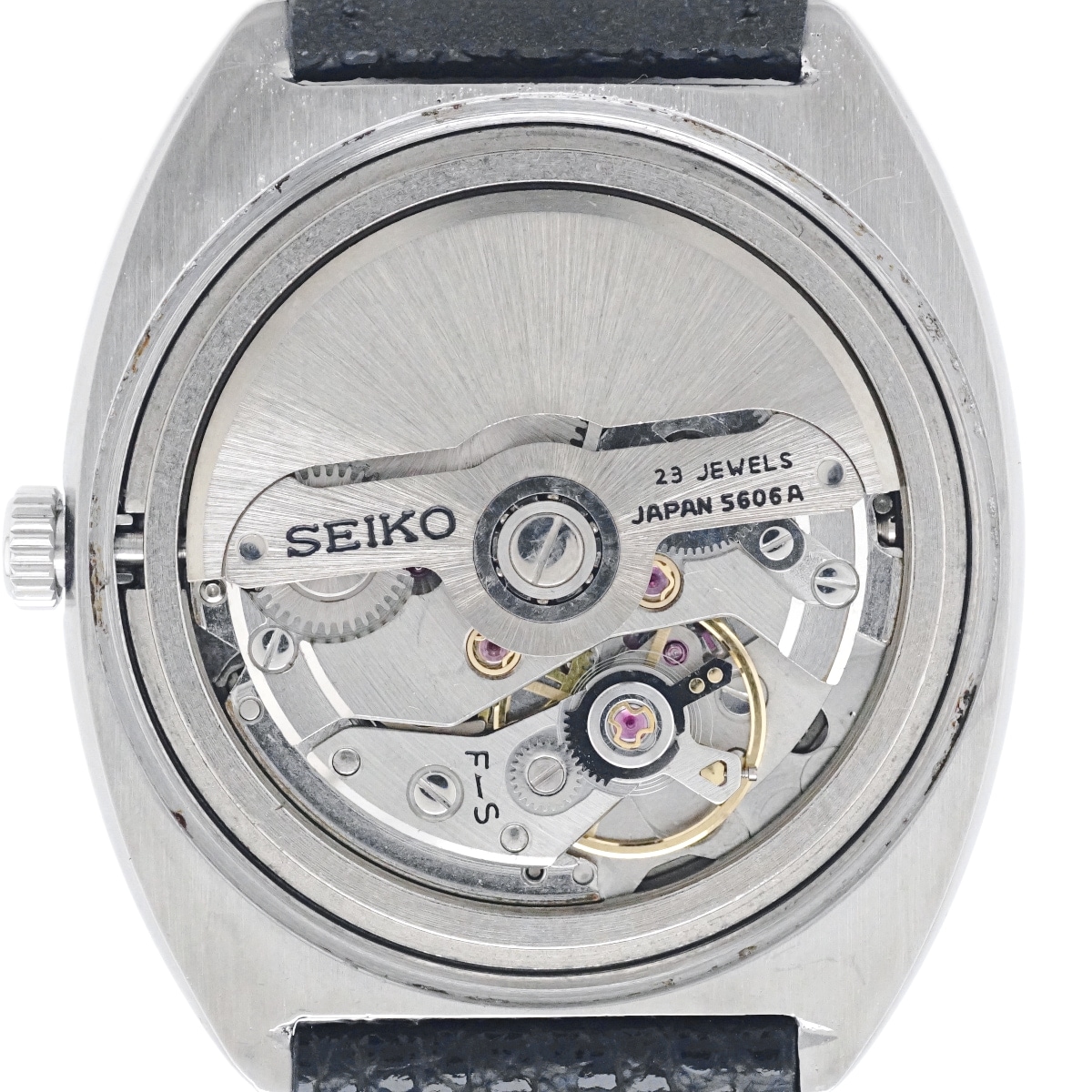 セイコー ロードマチック 5606-6000 スクリューバック 紺色文字盤 自動