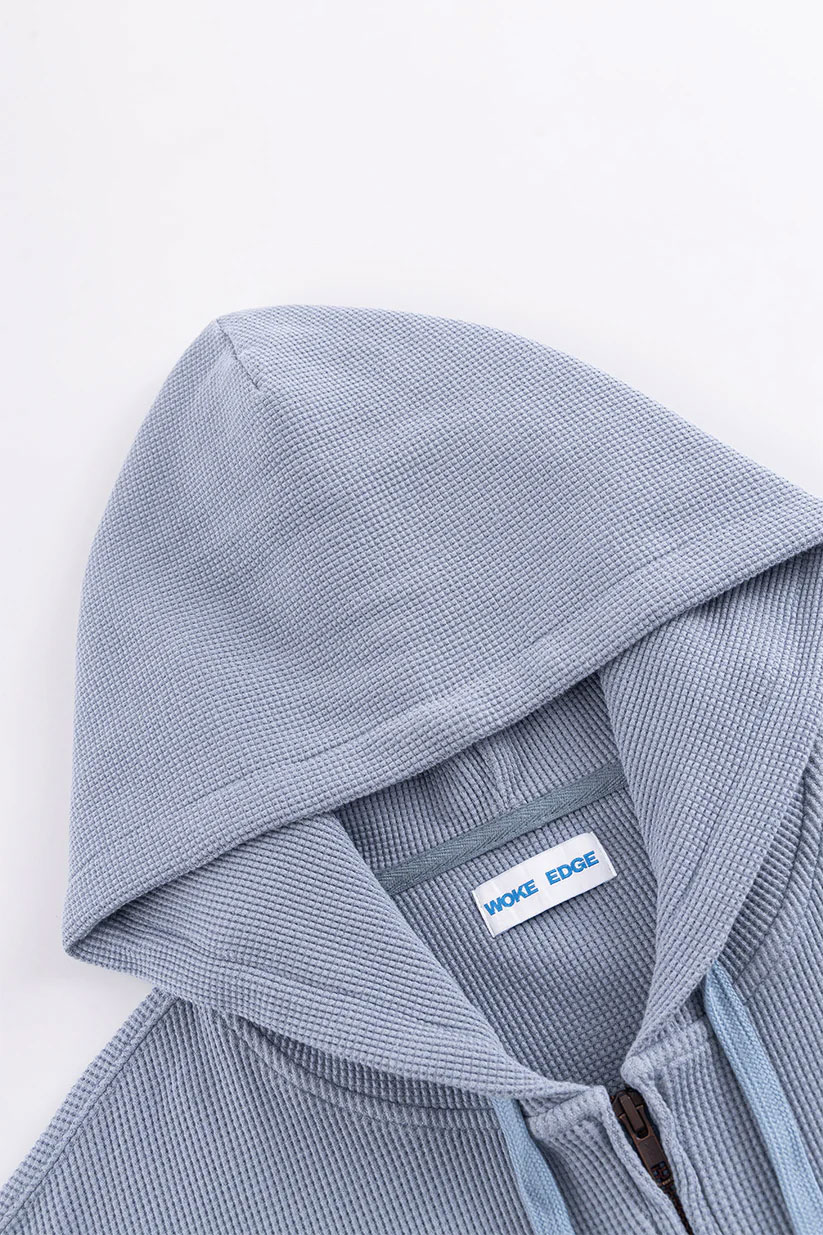 WOKE EDGE ウォークエッジ Washed Thermal Zip Hoodie | WOKE EDGE