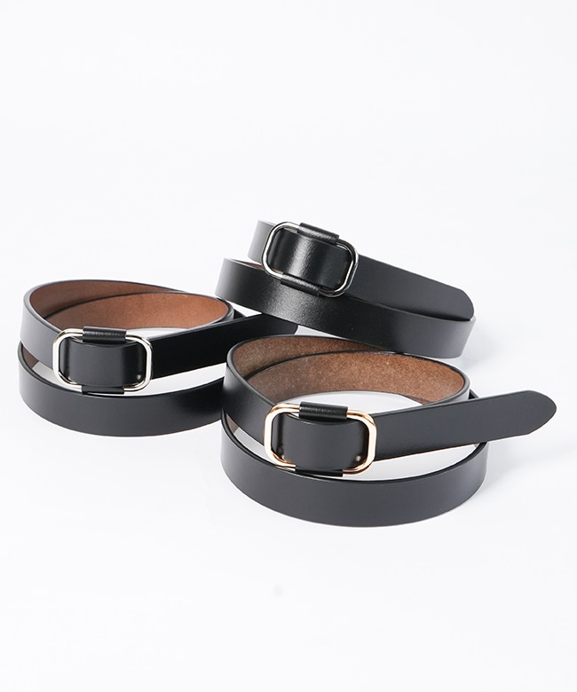 LA10001]Lien(リアン)Non-Hole Lether Belt ノンホールベルト スクエア