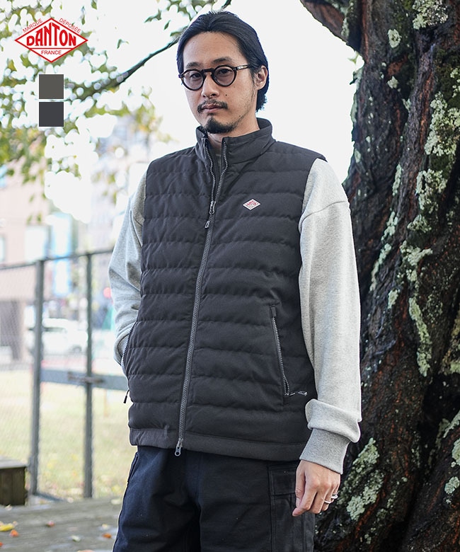 ◇[DT-A0189PWL]DANTON(ダントン) MIDDLE DOWN ZIP STAND COLLAR VEST