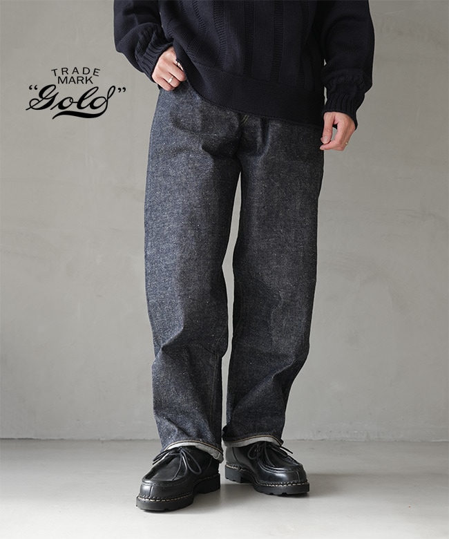 GL42579A]gold(ゴールド) RECYCLED WASTE SUVIN COTTON YARN 14oz