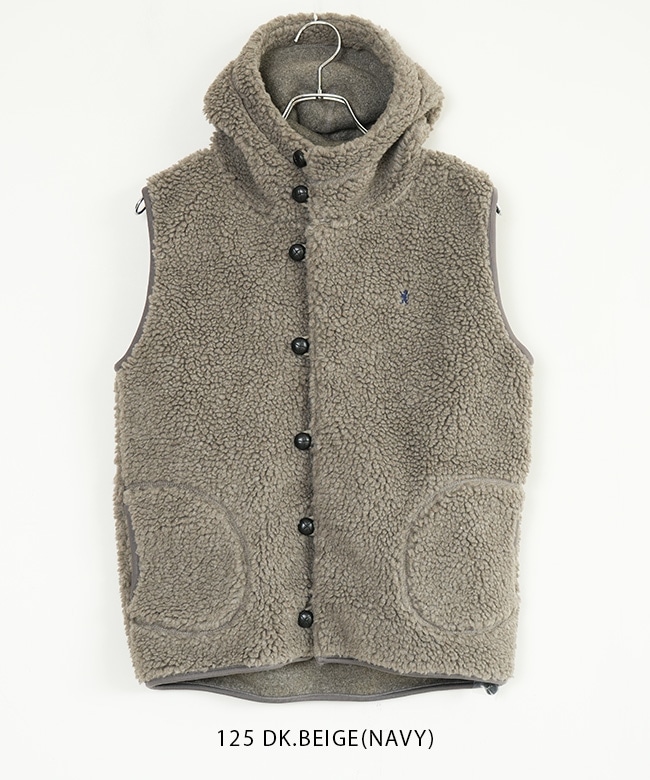 J-1069BOA]Gymphlex(ジムフレックス) BOA HOODED VEST ボアフーデッド
