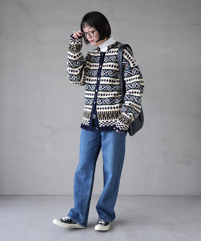 24AMSNI07]THE SHINZONE(ザ シンゾーン) FAIR ISLE KNIT CARDIGAN