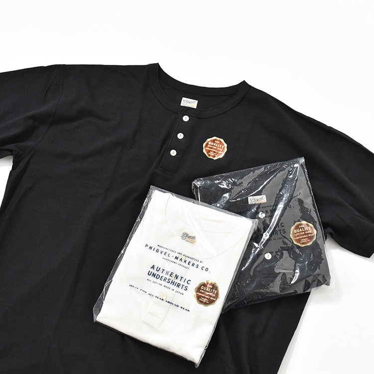 PM-VTGT04]PHIGVEL(フィグベル) Henley Neck Tee(ヘンリーネックT
