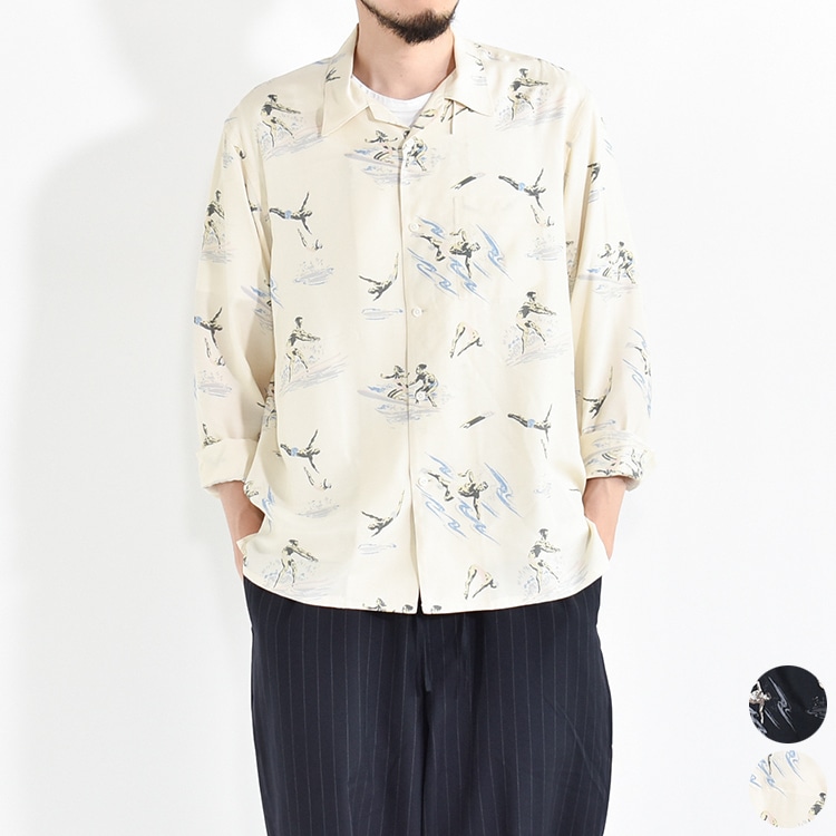 241OJ-SH02)OLD JOE(オールドジョー)ORIGINAL PRINTED OPEN COLLAR