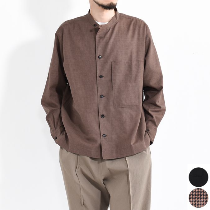 50% OFF】[UNSH41C]un/unbient(アン/アンビエント)STAND COLLAR SHIRT