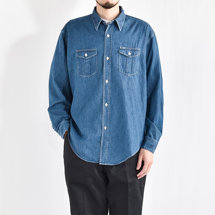 PMAR-LS05]PHIGVEL(フィグベル) DENIM WORKADAY SHIRT / デニムワーカ