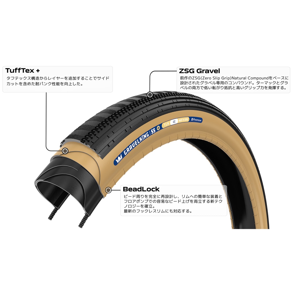 パナレーサー グラベルキング SS プラス 700C ブラック チューブレス
