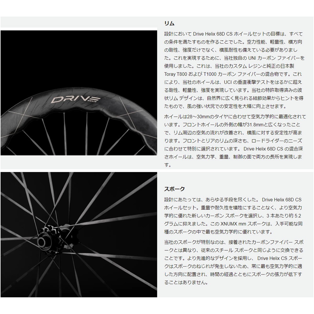 エリートホイール Drive Helix 68D CS ディスクブレーキ スラムXDR12段
