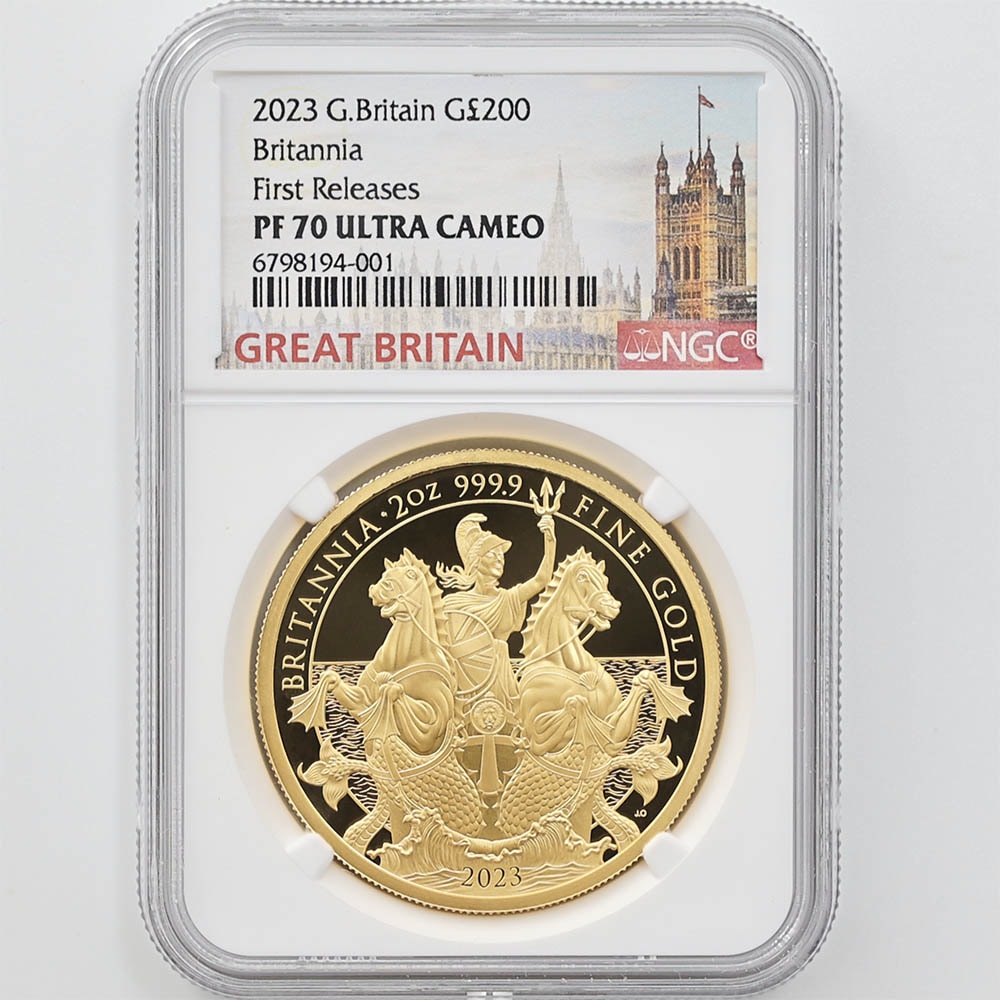 2023 英国 ブリタニア 200ポンド 金貨 2オンス プルーフ NGC PF 70 UC