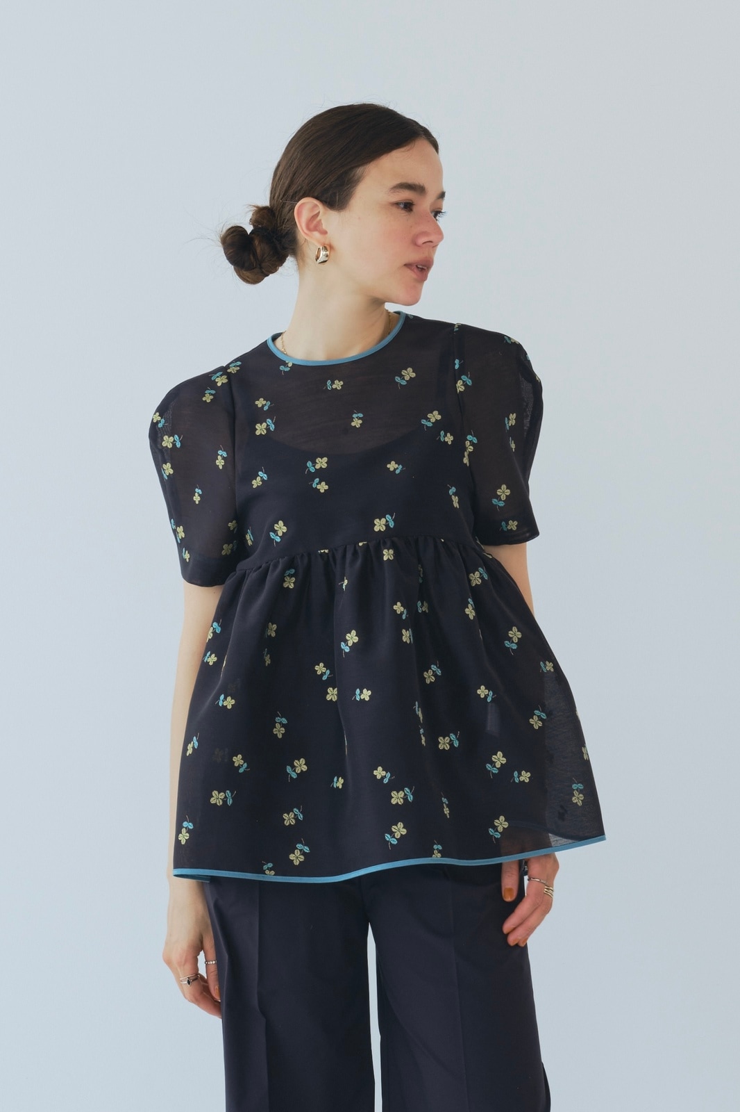 25ss yori ラメクローバーシアーシャツ