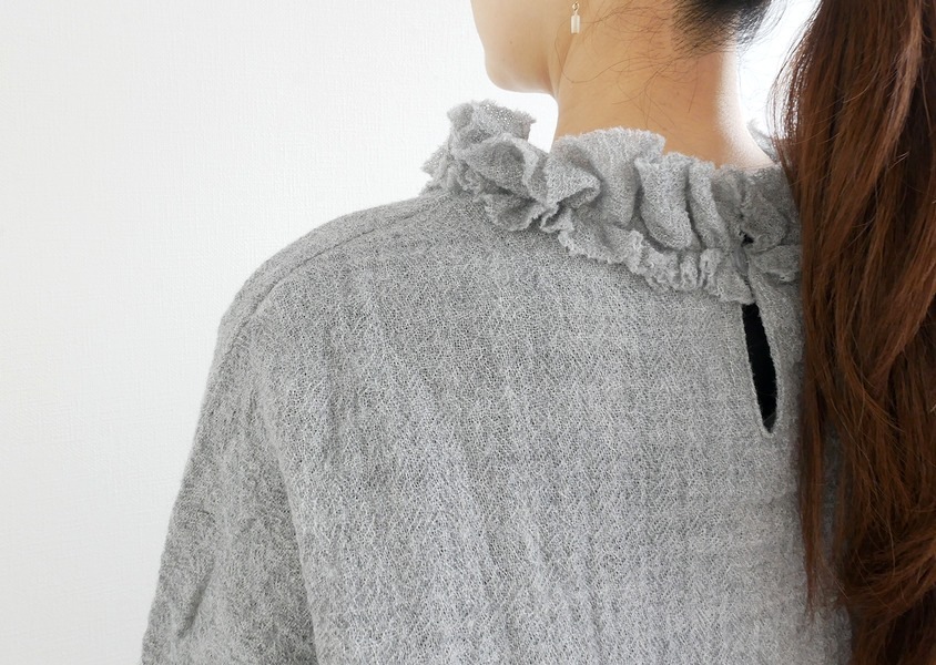 g)(グラム)＊ウールガーゼネックフリルボックスプルオーバー(2色