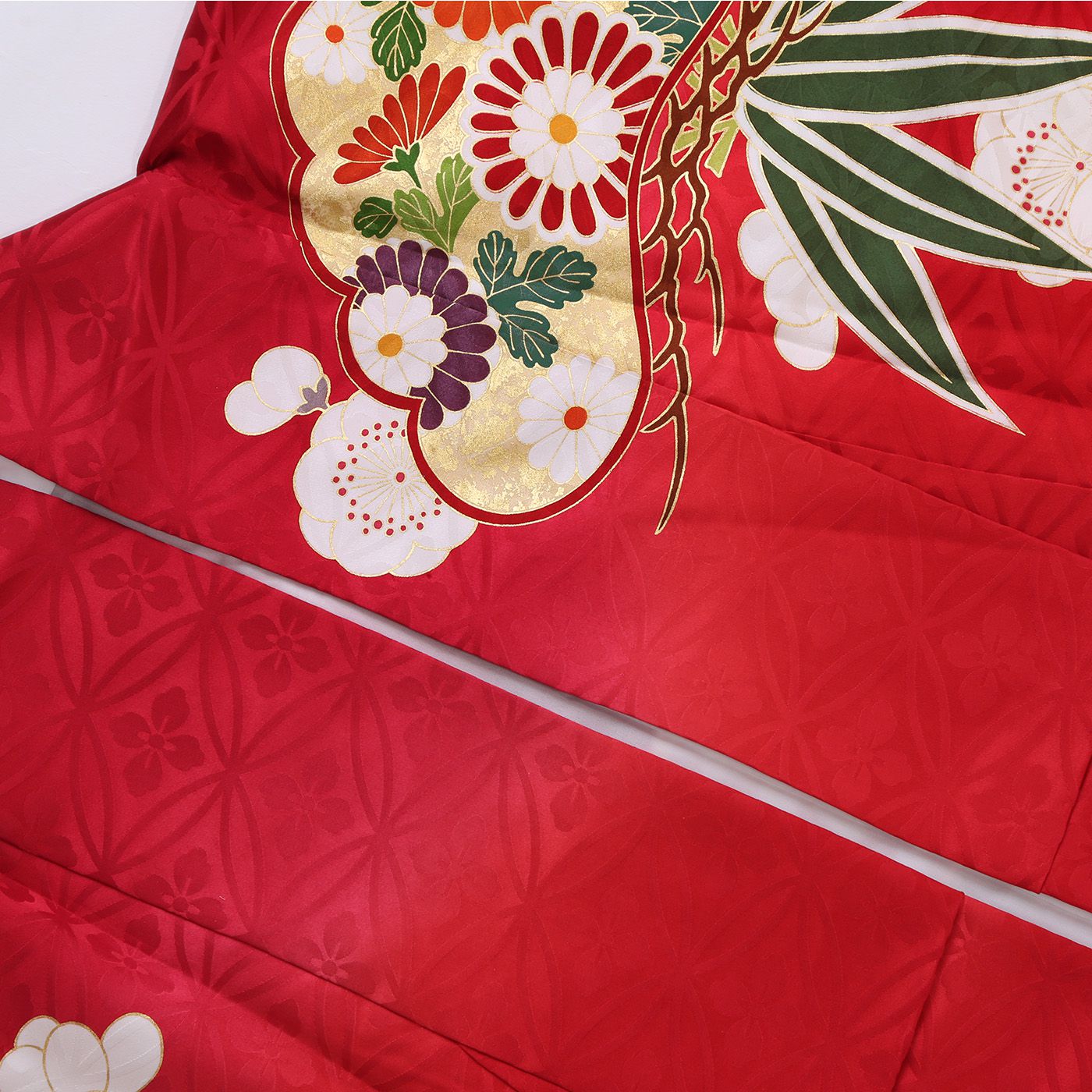 吉澤の友禅 赤 吉澤の本格型友禅 松竹梅（【振袖・袋帯・長襦袢の