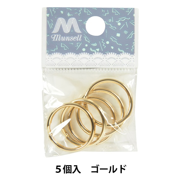 手芸金具 『二重リング ゴールド 5個入り』 ビーズ,ビーズ金具