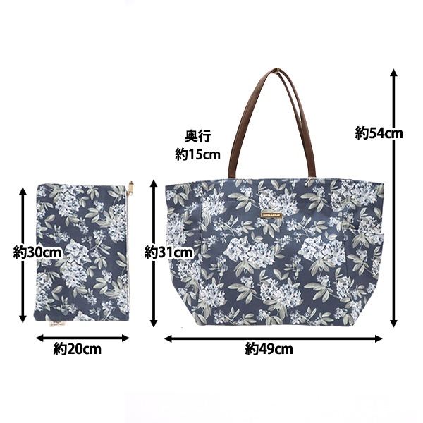 バッグ 『ローラアシュレイ トートLポーチ付 アデライン シースプレイ