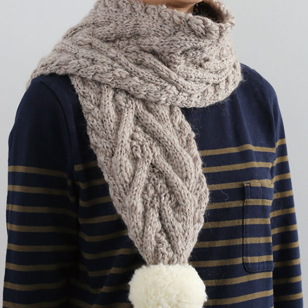 毛糸＆棒針特別セット 『ポンポン付きマフラーセット』 特別セット