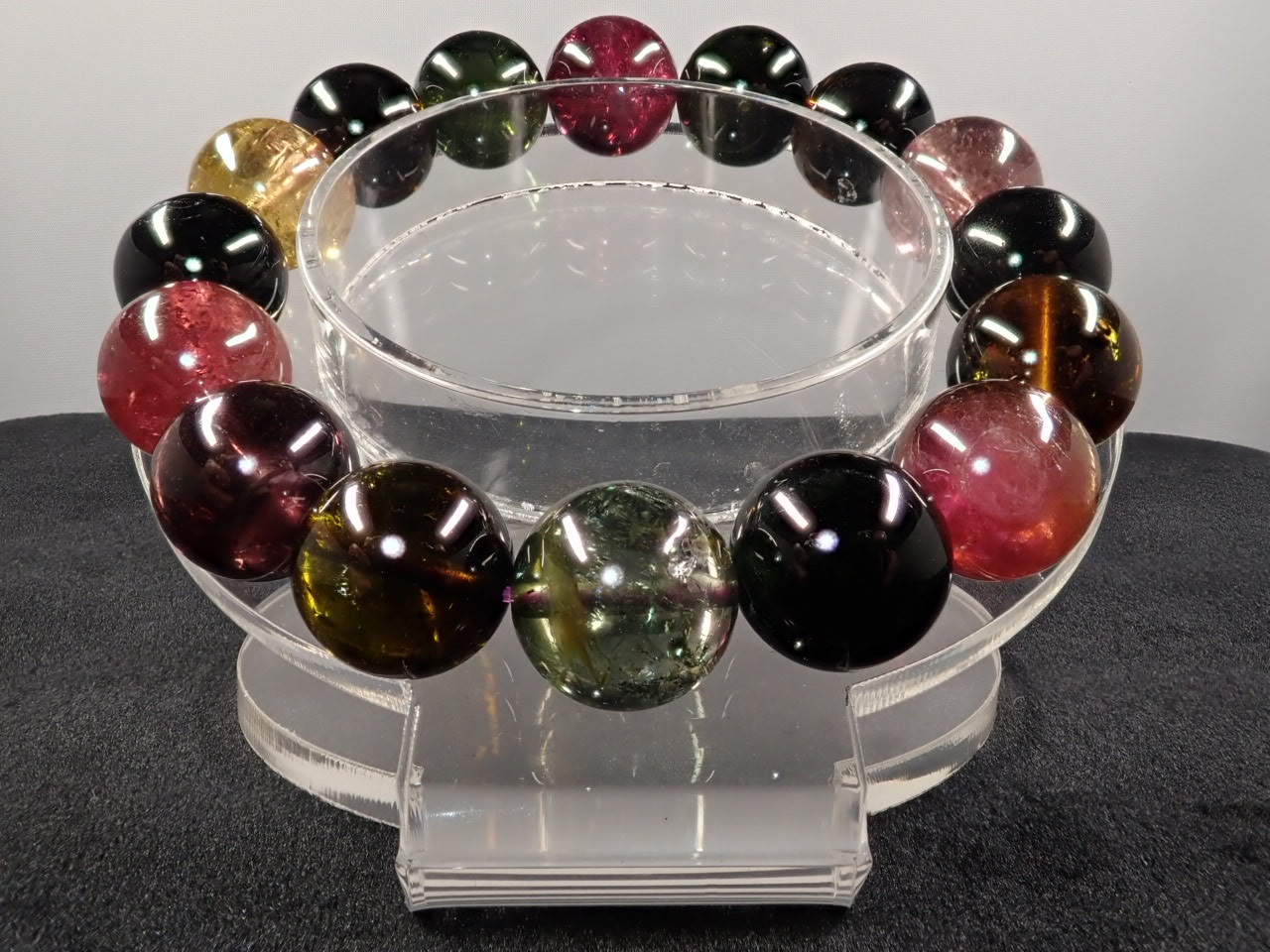 マルチカラートルマリン ブレスレット 13.2㎜ SA++ | 天然石,タ行