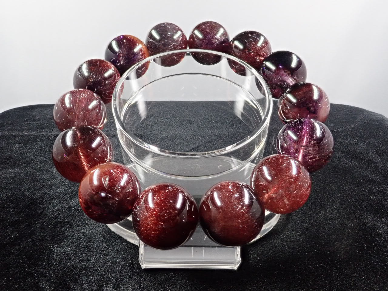 レッドパープルスーパーセブン ブレスレット 16.3㎜ XA | 天然石