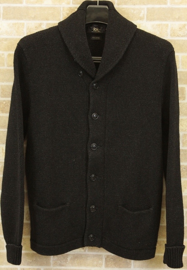 ダブルアールエル) RRL ブラックインディゴ ショールカラー