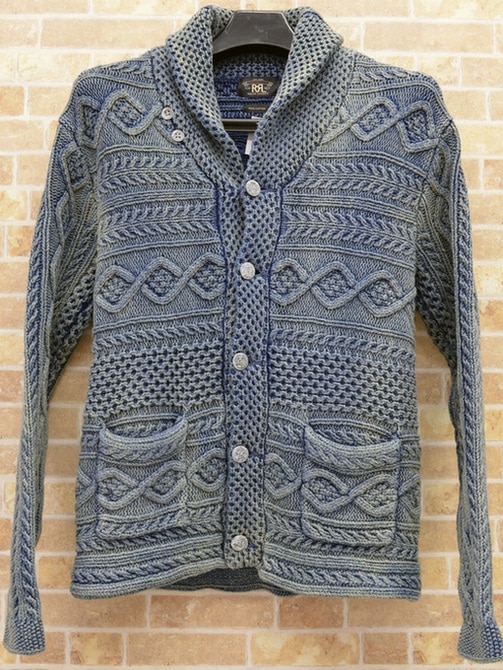 ダブルアールエル) RRL インディゴ ショールカラー カーディガン