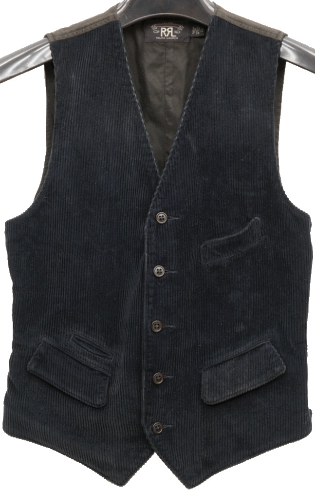 ダブルアールエル) RRL 本藍染め コーデュロイ ベスト インディゴ