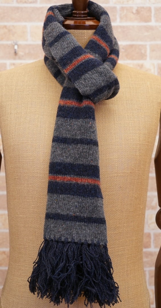 ダブルアールエル) RRL ストライプ ウール フリンジ マフラー | RRL