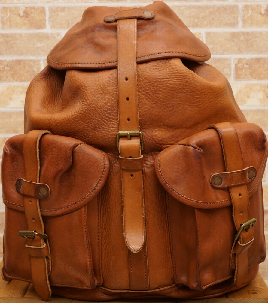 ダブルアールエル) RRL Riley レザー リュックサック ミディアム