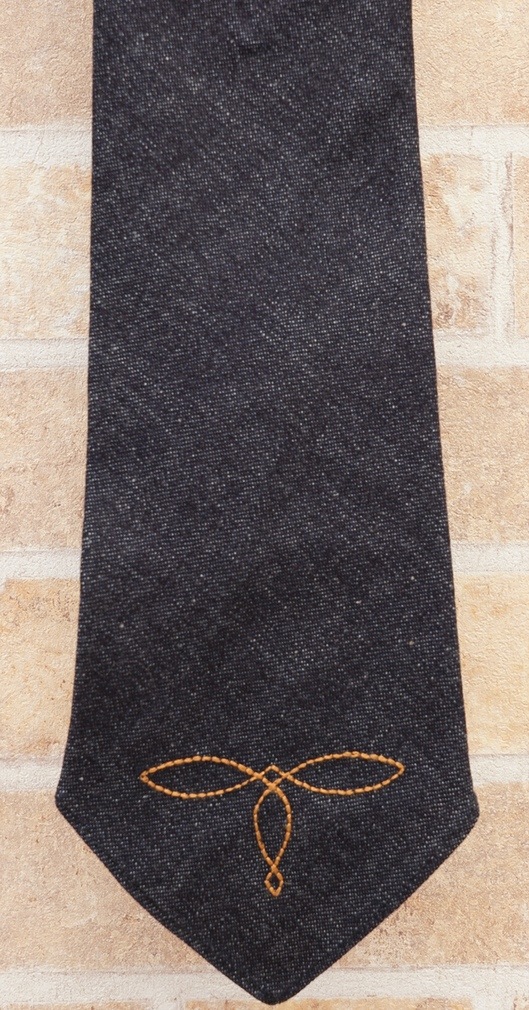 ダブルアールエル) RRL ハンドメイド デニム ネクタイ イタリア製