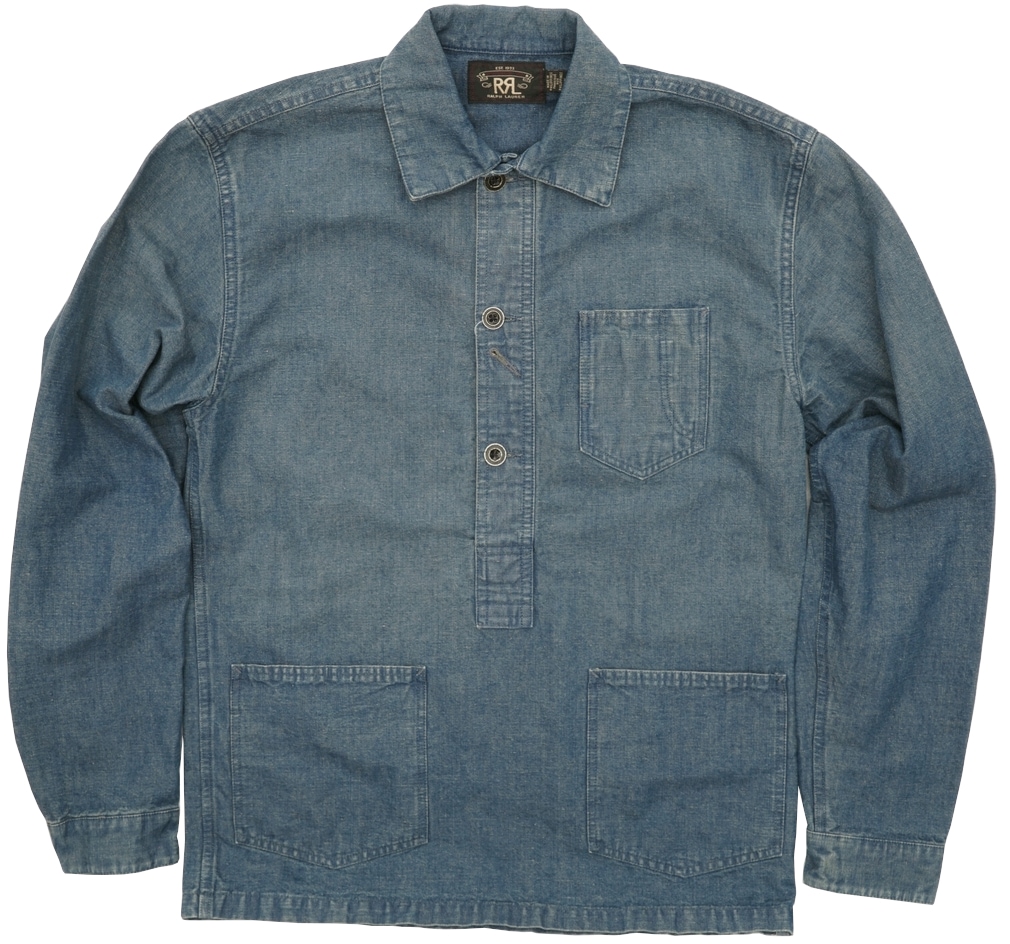 ダブルアールエル) RRL インディゴ Champerlain ポップオーバー デニム