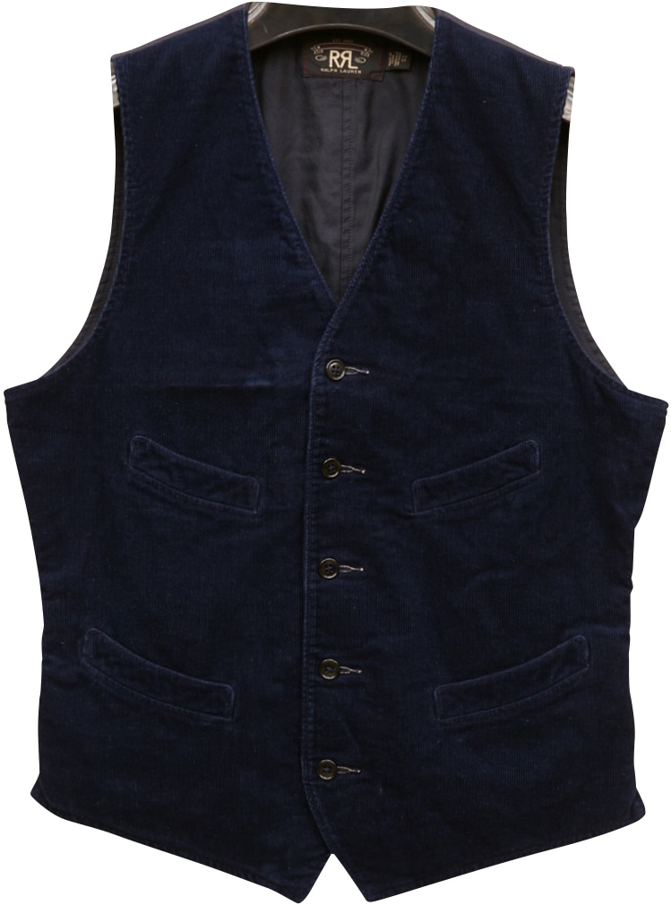 ダブルアールエル) RRL インディゴ コットン コーデュロイ ベスト