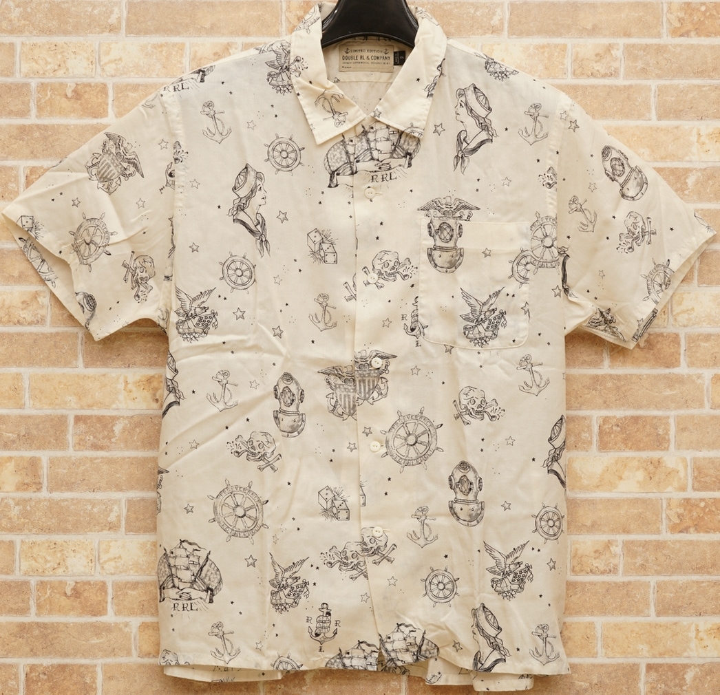 RRL (ダブルアールエル) 限定版 アロハシャツ タトゥーアート メンズ