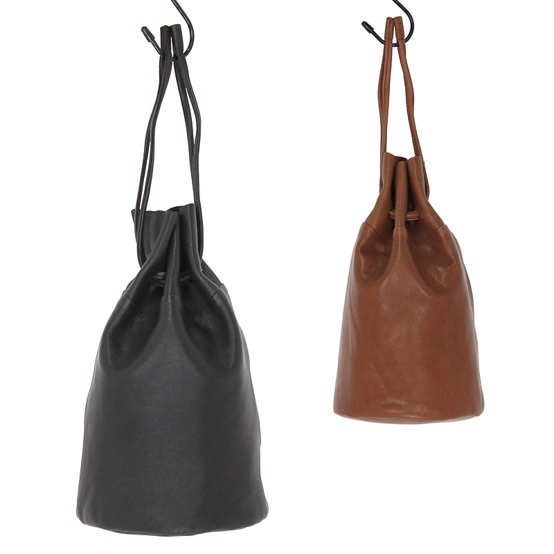 モト MOTO GOAT LEATHER POUCH ゴートレザー巾着ポーチ 巾着バッグ