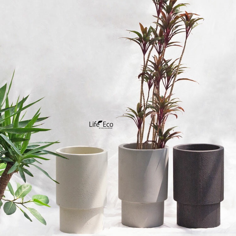 植木鉢 大型 デッカー ハイシリンダー ホワイト（白）φ42cm×H60cm（14