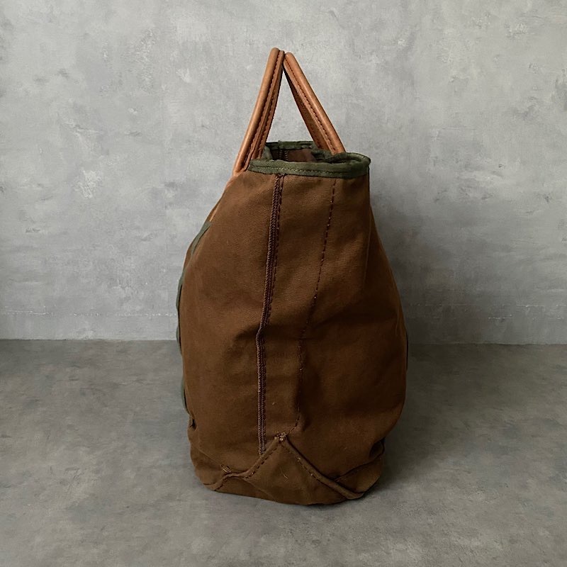 90's L.L BEAN Leather Handle Canvas Tote BAG BROWN/LARGE 90年代
