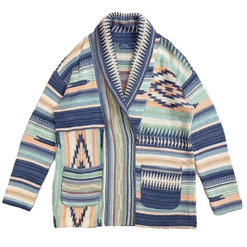 ポロ ラルフローレン レディース ショールカラー ネイティブ柄 ニット