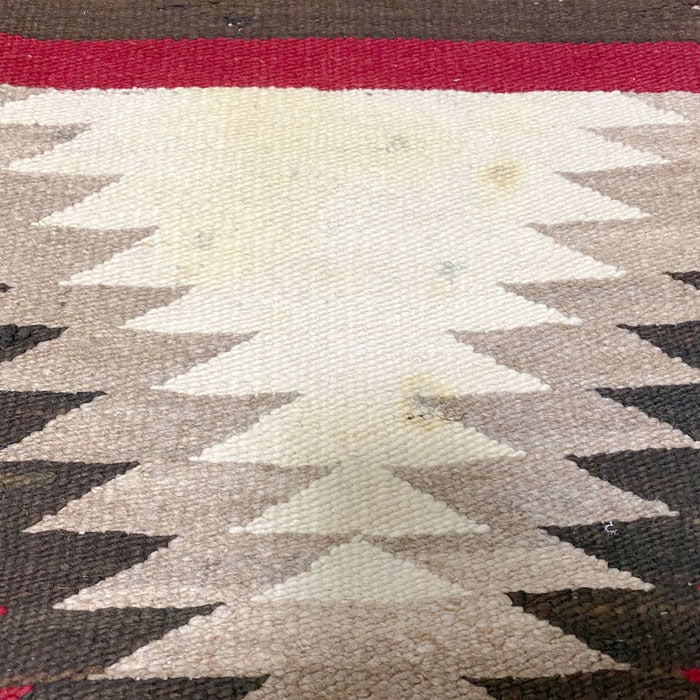 40s OLD NAVAJO HANDWOVEN TRIPLE CHEVRON DESIGH WOOL RUG 78×155