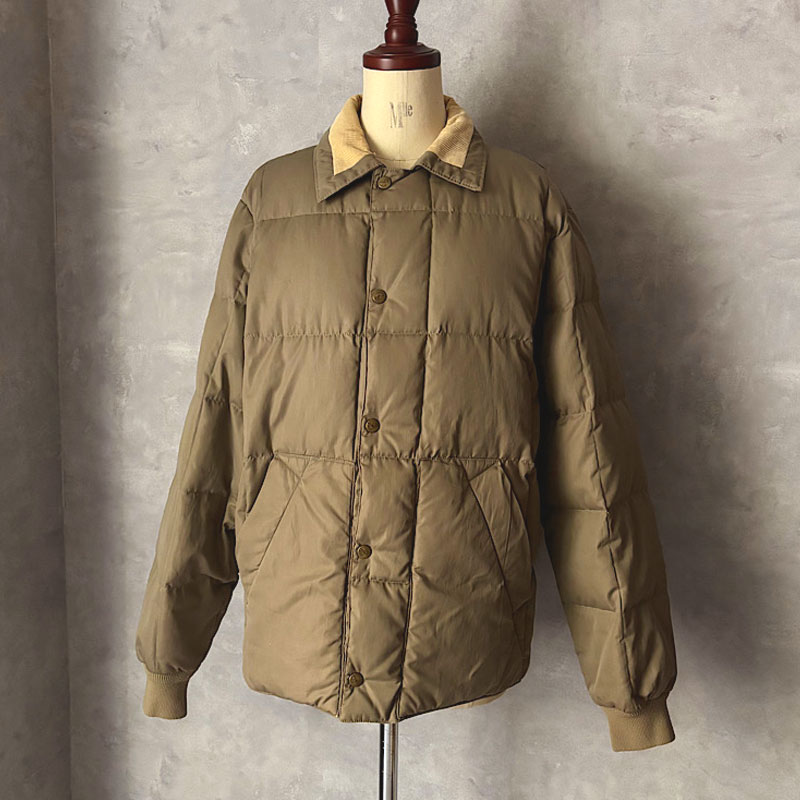 80'S EDDIE BAUER Snap Jac Down Jacket KHAKI 80年代 エディバウアー