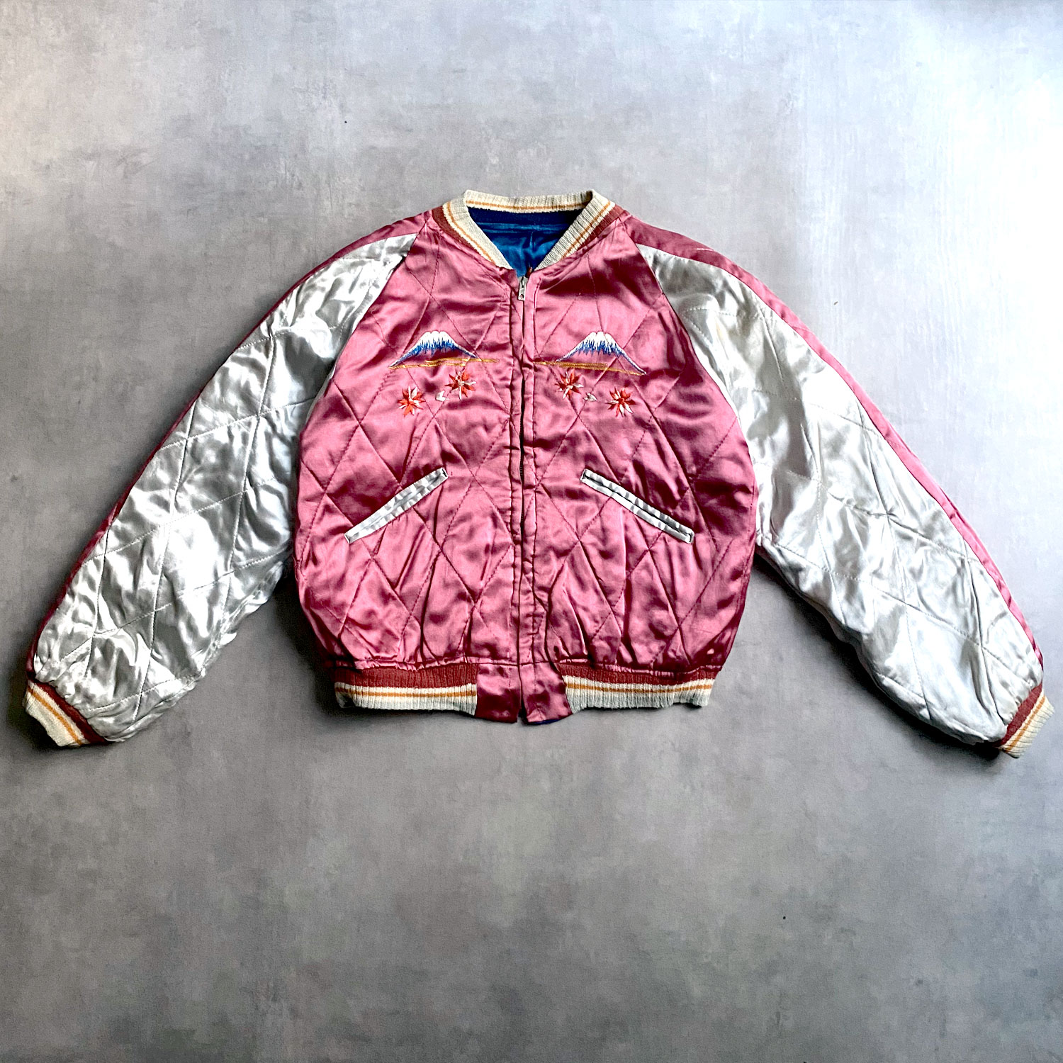 Vintage 50's Japanese Souvenir Reversible Eagle&Tiger Satin