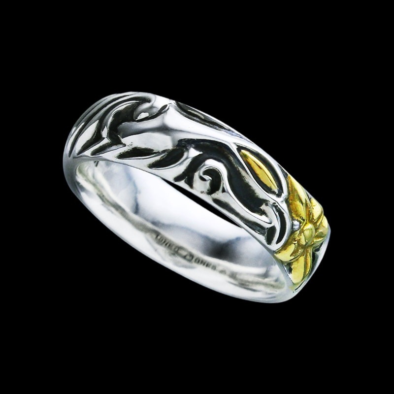 ソウルメイト リング ゴールド アイ ウィズ ゴールド フラワー (18金